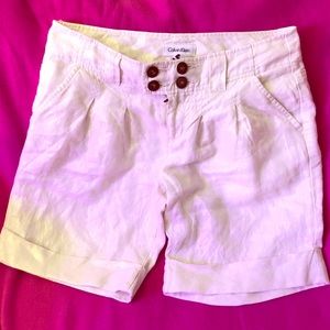 Calvin Klein- White w/ gold shimmer shorts